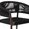 Armen Living Doris Outdoor Patio Dining Chair in Dark Eucalyptus Wood with Black Rope, PK2 LCDOSIBLK - alternate 2
